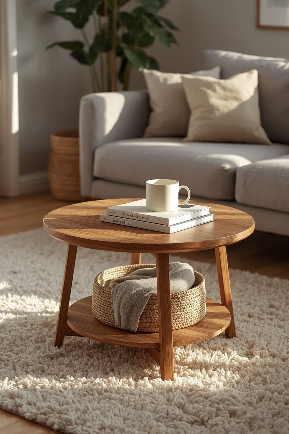 Round Oak Coffee Table